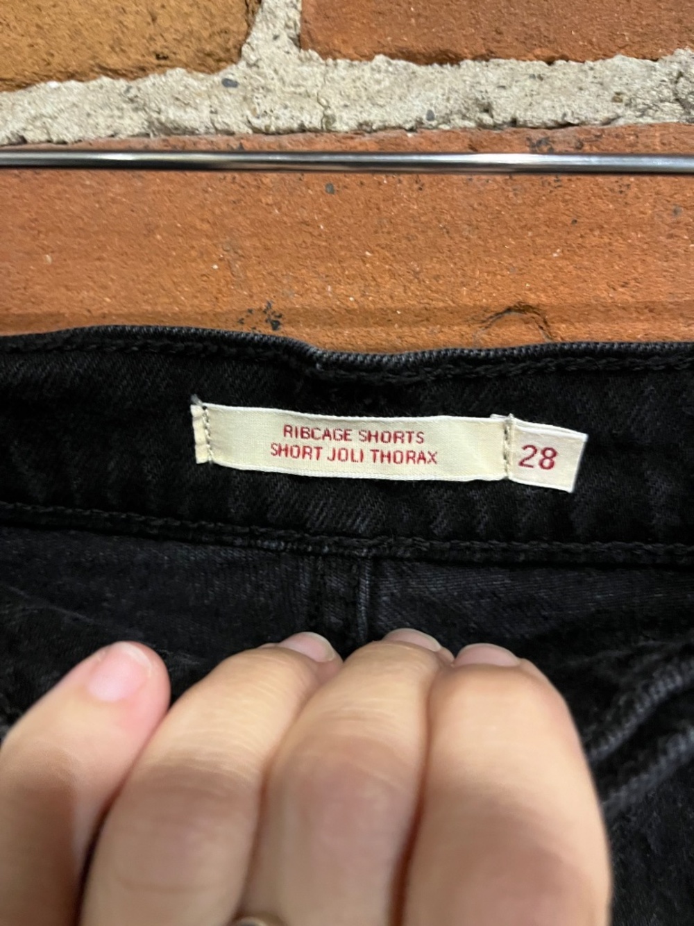 Levi's Black Buttonfly Ribcage Cut Off Shorts - Picture 7 of 7